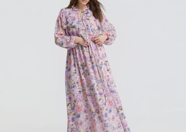 Φλοράλ φόρεμα με βολάν - MAT FASHION - 