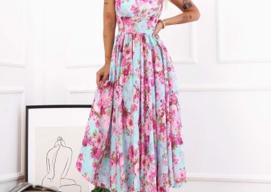 ΦΛΟΡΑΛ ΓΑΛΑΖΙΟ ΦΟΡΕΜΑ - FIORATO - fashionroom - 