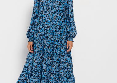 Φλοράλ μάξι φόρεμα με βολάν - FUNKY BUDDHA - 