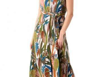 ΦΛΟΡΑΛ MIDI ΑΜΑΝΙΚΟ ΦΟΡΕΜΑ ΜΕ ΛΑΣΤΙΧΟ ΣΤΗ ΜΕΣΗ - Anna Raxevsky - 