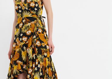 Φλοράλ midi φόρεμα - FUNKY BUDDHA - 