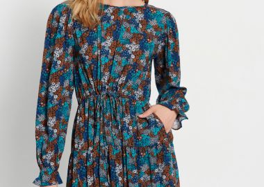 Φλοράλ μίνι φόρεμα από βισκόζη - FUNKY BUDDHA - 