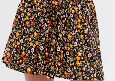 Φλοράλ μίνι φούστα με ελαστική μέση - FUNKY BUDDHA - 