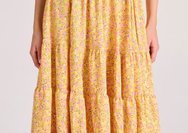 Floral μίντι φούστα με βολάν - FUNKY BUDDHA - 