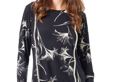 ΦΛΟΡΑΛ ΠΛΕΚΤΗ ΜΠΛΟΥΖΑ ΜΕ ΠΕΡΛΕΣ - Anna Raxevsky - 