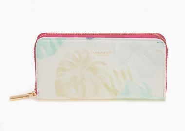 Φλοράλ πορτοφόλι με φερμουάρ - Φούξια - Issue - 
