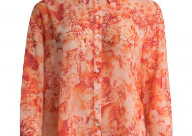 Φλοράλ πουκάμισο μουσελίνα με μακριά μανίκια - MAT FASHION - 