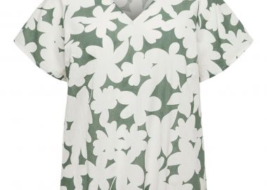 Φλοράλ T-Shirt με V από Οργανικό Βαμβάκι VERO MODA -  - 