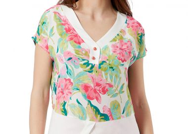 ΦΛΟΡΑΛ ΖΑΠΟΝΕ ΜΠΛΟΥΖΑ ΜΕ ΛΕΥΚΕΣ ΛΕΠΤΟΜΕΡΕΙΕΣ - Anna Raxevsky - 