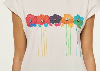 Forel γυναικείo T-shirt με print - 082.10.01.055 Εκρού - FOREL - 