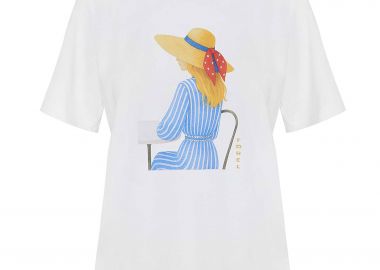 Forel γυναικείo T-shirt με print - 082.10.01.076 Λευκό - FOREL - 