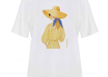 Forel γυναικείo T-shirt με print - 082.10.01.077 Λευκό - FOREL - 