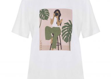 Forel γυναικείo T-shirt με print - 082.10.01.079 Λευκό - FOREL - 