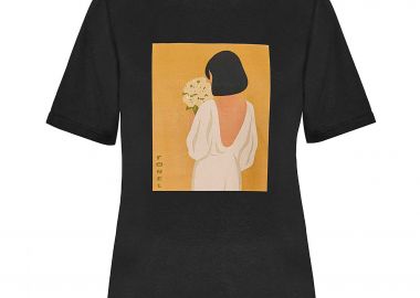 Forel γυναικείo T-shirt με print - 082.10.01.081 Μαύρο - FOREL - 