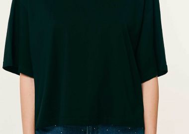 Forel γυναικείo T-shirt με στρας - 082.10.01.092 Μαύρο - FOREL - 