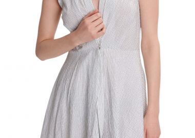 Φόρεμα Ale Ασύμμετρο Ριγέ 8921218-WHITE Γυναικείο - Ale - 