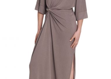 Φόρεμα Ale Μακρύ Με Κόμπο Μπροστά 8920751-LIGHT GREY Γυναικείο - Ale - 