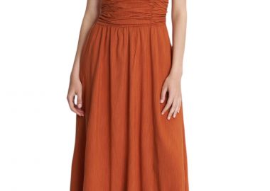 Φόρεμα Ale Μακρύ Με Σχέδιο Στο Μπούστο 8921111-BRICK Γυναικείο - Ale - 