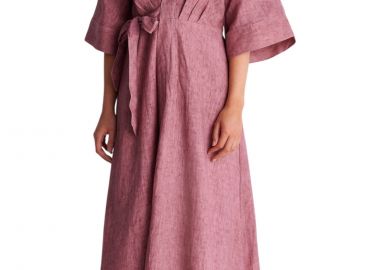 Φόρεμα Ale Μάξι Λινό 8923187-DUSTY ROSE Γυναικείο - Ale - 