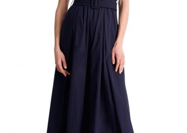 Φόρεμα Ale Μίντι Με Τιράντες Και Ζώνη 8923638-BLUE Γυναικείο - Ale - 