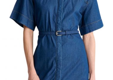 Φόρεμα Ale Τζιν Κοντό Με Ζώνη 8923183-BLUE Γυναικείο - Ale - 