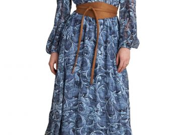 Φόρεμα Attrattivo Φλοράλ Με Ζώνη 9922923-BLUE Γυναικείο - Attrattivo - 