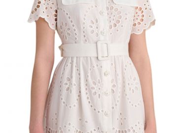 Φόρεμα Attrattivo Κοντό Broderie Με Ζώνη 9920653-WHITE Γυναικείο - Attrattivo - 