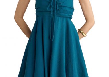 Φόρεμα Attrattivo Κοντό Λινό 9920944-PETROL Γυναικείο - Attrattivo - 