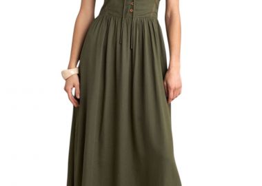 Φόρεμα Attrattivo Μακρύ Μονόχρωμο 9921151-KHAKI Γυναικείο - Attrattivo - 