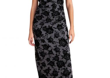 Φόρεμα Attrattivo Με Βελούδινα Λουλούδια 9921674-GREY Γυναικείο - Attrattivo - 