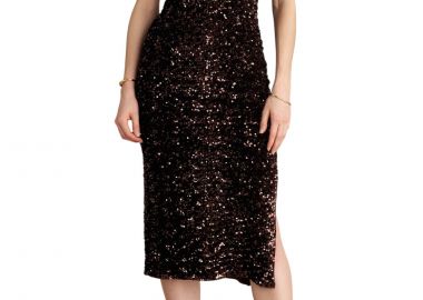 Φόρεμα Attrattivo Με Παγιέτες 9922789-BROWN Γυναικείο - Attrattivo - 