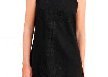 Φόρεμα Attrattivo Μίνι Αμάνικο Με Δαντέλα 9923260-BLACK Γυναικείο - Attrattivo - 