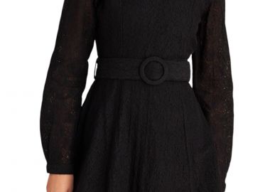 Φόρεμα Attrattivo Μίνι Δαντέλα Με Ζώνη 9921751-BLACK Γυναικείο - Attrattivo - 