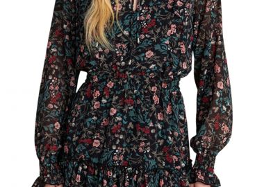 Φόρεμα Attrattivo Μίνι Φλοράλ 9922926-BLACK Γυναικείο - Attrattivo - 