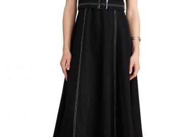 Φόρεμα Attrattivo Μίντι Αμάνικο Με Ζώνη 9923105-BLACK Γυναικείο - Attrattivo - 