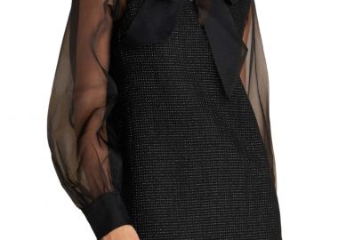 Φόρεμα Attrattivo Μονόχρωμο Με Ασημί Κλωστή 9922225-BLACK Γυναικείο - Attrattivo - 