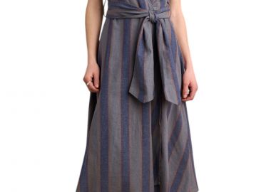 Φόρεμα Attrattivo Ριγέ Λινό 9920869-BLUE Γυναικείο - Attrattivo - 