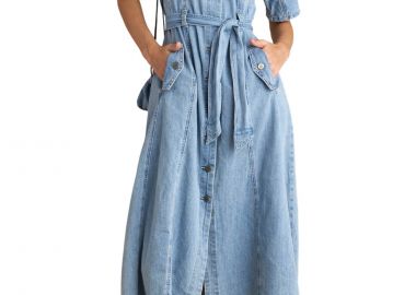 Φόρεμα Attrattivo Σεμιζιέ Με Τσάντα 9922952-LIGHT BLUE Γυναικείο - Attrattivo - 