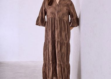 Φόρεμα βαμβακερό κεντητό SQ7587.8027+2 - Celestino - 