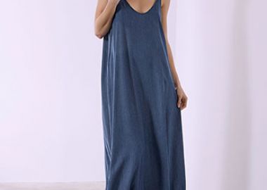 Φόρεμα βαμβακερό με denim όψη SQ7591.8403+3 - Celestino - 