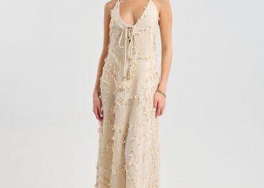 Φόρεμα BLE Maxi Με Boho Υφή & Δέσιμο -  - 