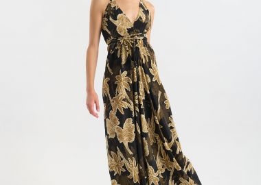 Φόρεμα BLE Μάξι Με Δέσιμο & Tropical Print -  - 