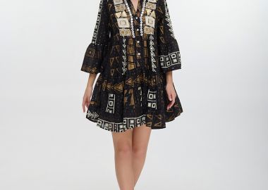 Φόρεμα BLE Mini Boho Με Ethnic Print & Κέντημα -  - 