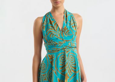 Φόρεμα BLE Mini Με Δέσιμο & Χρυσό Print -  - 