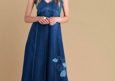 Φόρεμα denim με κέντημα - 5206634931986 -  - 