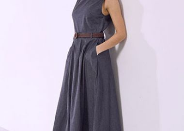 Φόρεμα denim με ζώνη SQ9844.8215+2 - Celestino - 