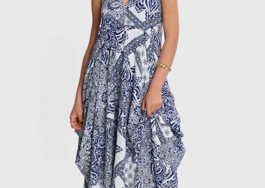 Φόρεμα εμπριμέ ασύμμετρο - 5206634950475 -  - 