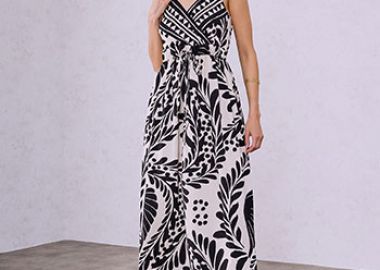 Φόρεμα εμπριμέ μάξι SQ9844.8232+1 - Celestino - 