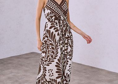 Φόρεμα εμπριμέ μάξι SQ9844.8232+2 - Celestino - 