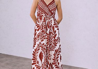 Φόρεμα εμπριμέ μάξι SQ9844.8232+3 - Celestino - 